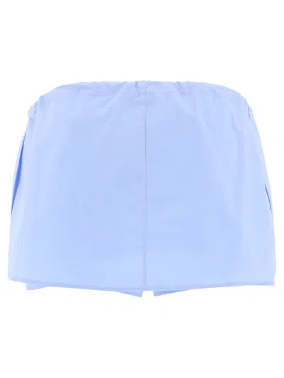 Alexander Wang Drawstring Skort With Crystal Hotfix Short Light Blue In Blue