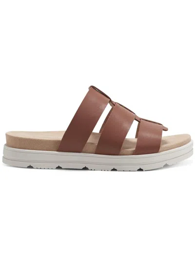 EASY SPIRIT SALANA WOMENS FAUX LEATHER SLIP ON STRAPPY SANDALS 