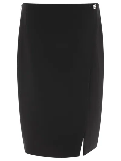 Givenchy Mini Skirt In Wool With 4g Liquid Detail In Black