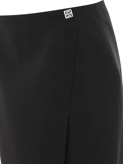 Givenchy Mini Skirt In Wool With 4g Liquid Detail In Black