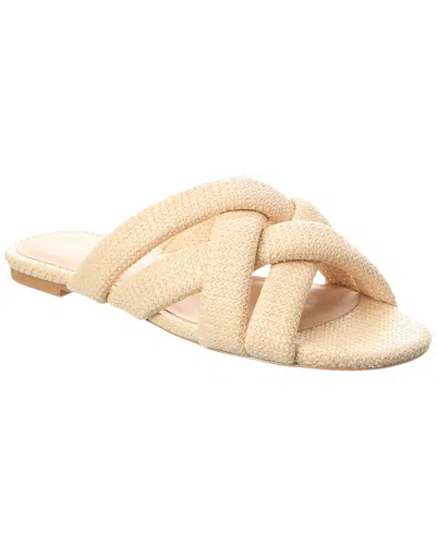 Stuart Weitzman Crossover Raffia Slide In Brown