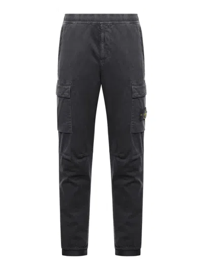 Shop Stone Island Tapered Pants In Black