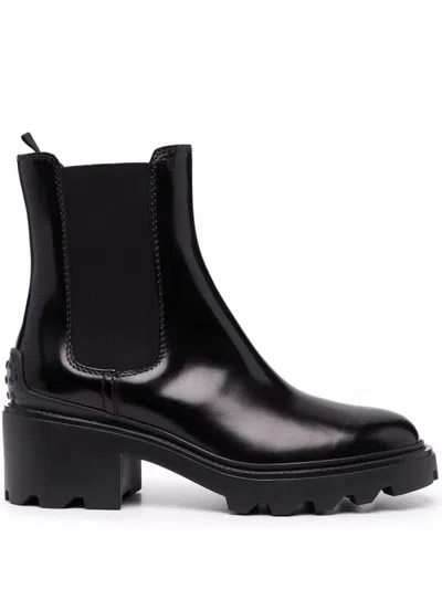 Shop Tod's Ankle Boots With Elastic Shoes In Black