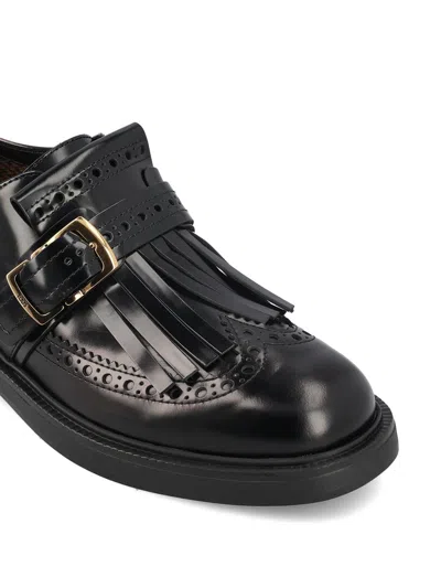 Tod's Monk Strap In Leather With English Dovetail Stitching And Fringe