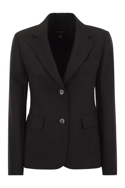 Shop Weekend Max Mara Uva - Stretch Viscose Canvas Blazer In Black