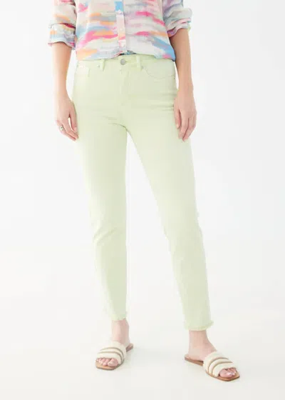 Fdj Women's Olivia Slim Ankle Frayed Jeans In Mojito Green In Multi