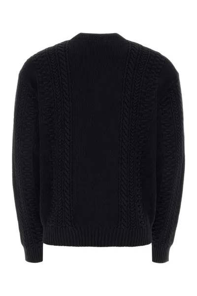 Versace Silk And Cotton Blend Sweater In Black