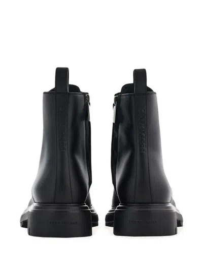 Ferragamo Short Boots With Lace On The Front In Black