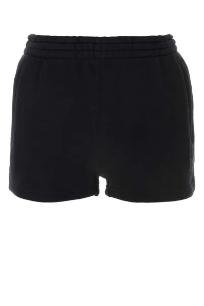 Alexander Wang T T By Alexander Wang Black Shorts With Subtle Logo Detail In Black
