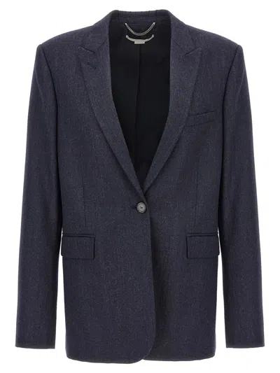 Stella Mccartney Single-breasted Wool Blazer Blazer And Suits In Blue