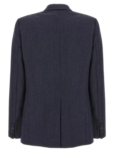 Stella Mccartney Single-breasted Wool Blazer Blazer And Suits In Blue
