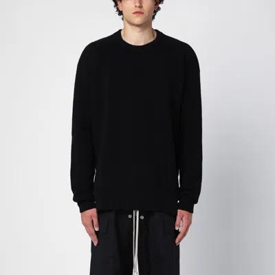 Shop Rick Owens Black Wool Crew-neck Sweater