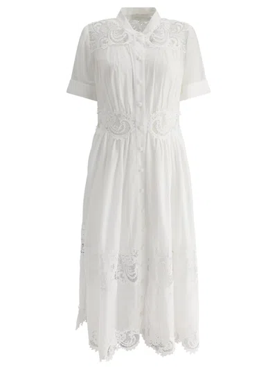 Shop Zimmermann Pop Lace Trimmed Dresses In White