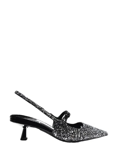 Jimmy Choo Sparkling 45mm Pointed Toe Slingback Pumps In Grey