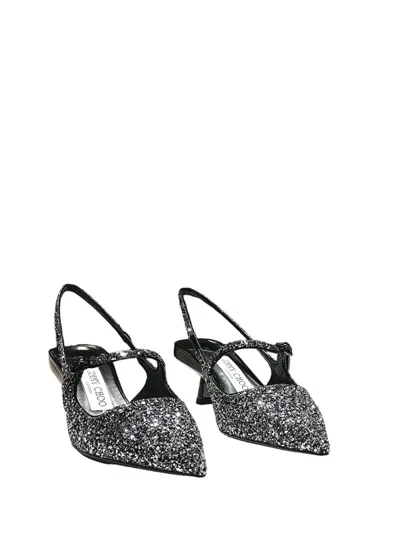 Jimmy Choo Sparkling 45mm Pointed Toe Slingback Pumps In Grey