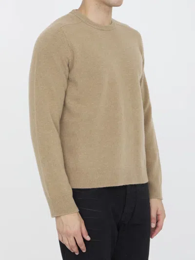 Shop Maison Margiela Wool Jumper In Beige