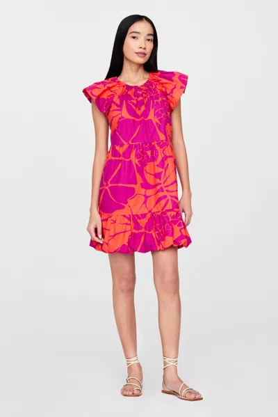 Marie Oliver Clover Mini Dress In Dahlia Print In Dahlia