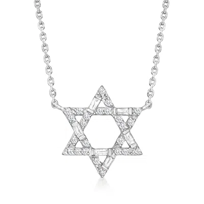 Ross-simons Diamond Star Of David Necklace In Sterling Silver In Multi
