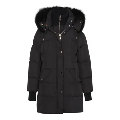 Moorer Black Wool Down Jacket In Black