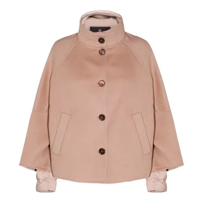 Moorer Beige Wool Down Jacket In Nocciola/noce