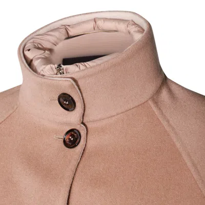 Moorer Beige Wool Down Jacket In Nocciola/noce