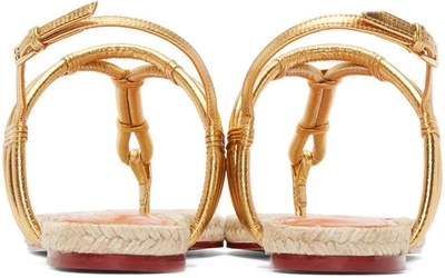 Shop Charlotte Olympia Gold Leather & Rattan Sandals