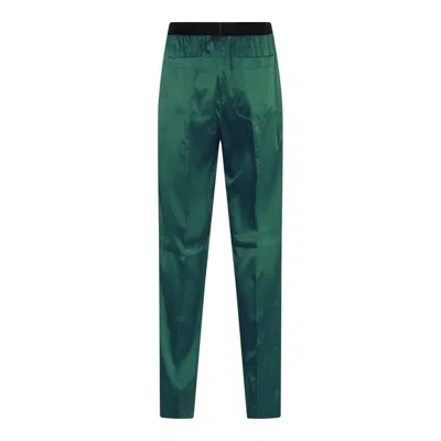 Shop Tom Ford Trousers In Dark Emerald