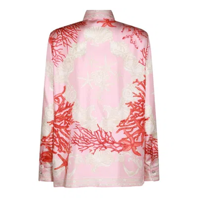 Shop Versace Shirts In Dusty Rose/coral