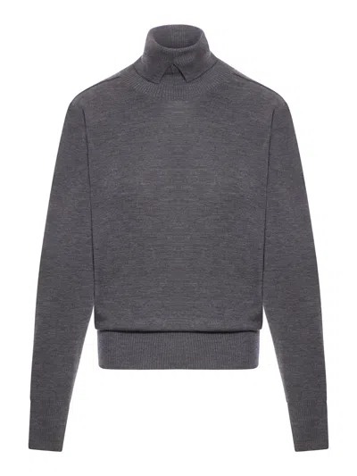 Shop Burberry Wool Sweater In Grey