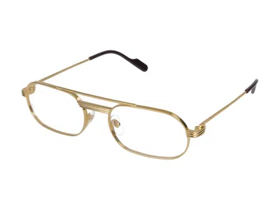 Cartier Aviator Oval Frame In Gold Gold Transparent