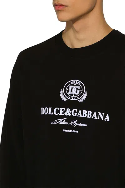 Shop Dolce & Gabbana Dolce&gabbana Italian Sportswear Sweatshirt In Black