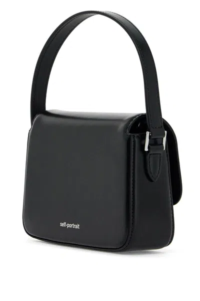 Shop Self-portrait Smooth Leather Micro Handbag In 10 Words In Black