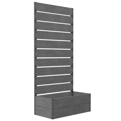 Quikfurn Outdoor Raised Bed Planter With Slatted Fence Trellis In Wood Finish