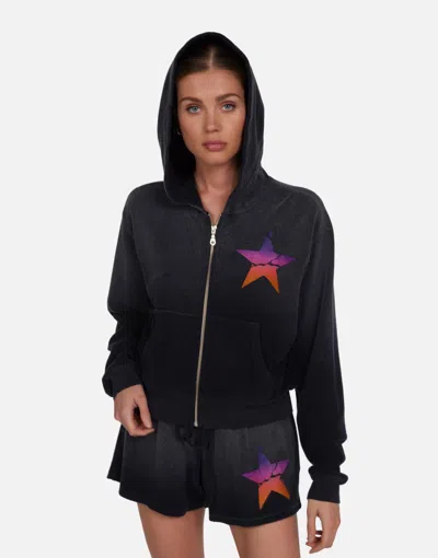 Lauren Moshi Lachelle Ombre Cracked Star In Jet Black Ombre