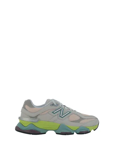 Shop New Balance Sneakers 9060 In Moonbeam Grey/lime