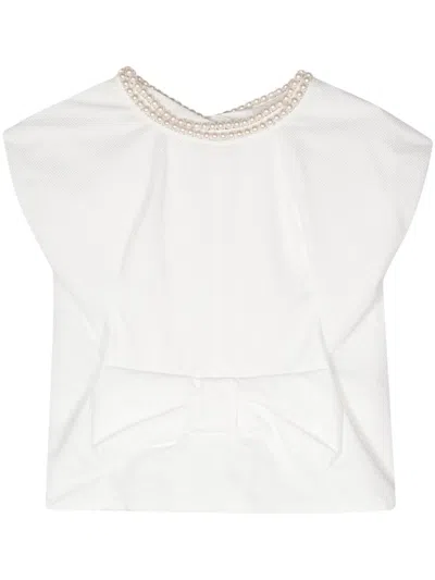 Junya Watanabe Bow-detail Sleeveless Top In White