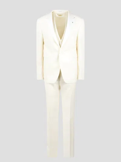 Shop Tagliatore 3 Pieces Single Breasted Tailored Suit In White