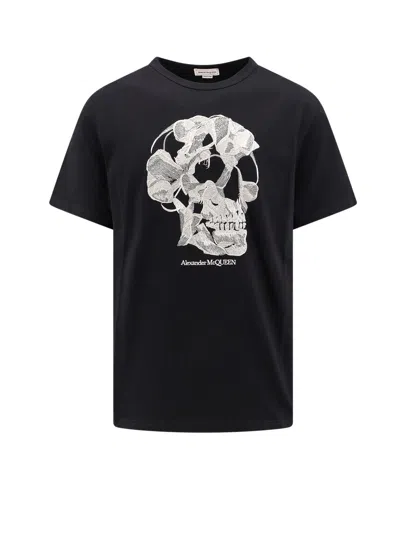 Shop Alexander Mcqueen Organic Cotton T-shirt With Embroidery