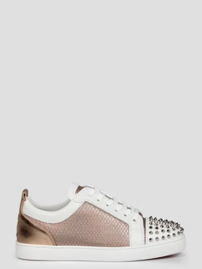 Shop Christian Louboutin Varsijunior Spikes Duo Flat Sneakers In Metallic