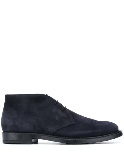 Shop Tod's Suede Ankle Boot Shoes In Blue