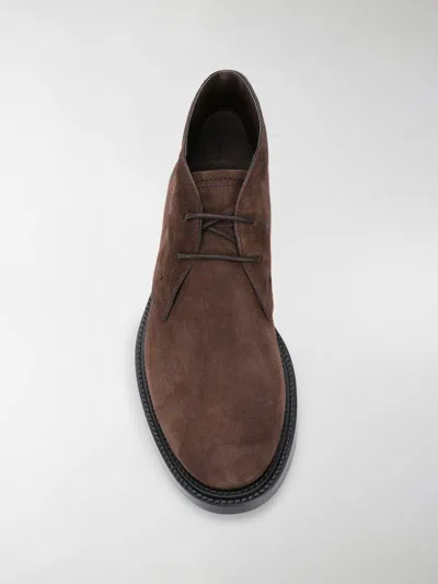 Tod's Suede Leather Ankle Boot Shoes In Brown