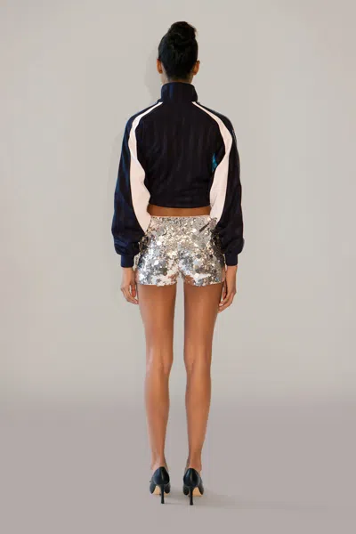 Danielle Guizio Ny Paillette Short In Silver
