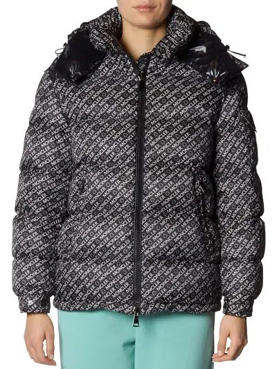 Moncler Womens Embossed Down Puffer Jacket In Black
