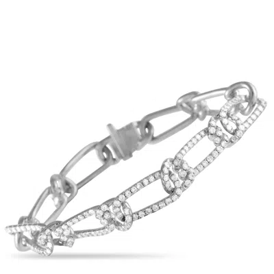 Non Branded Lb Exclusive 18k White Gold 4.35ct Diamond Bracelet Alb-18773 In White