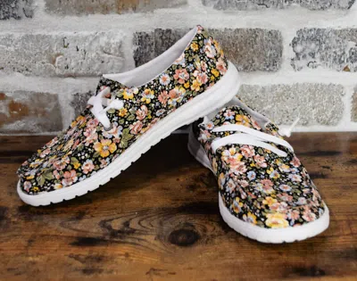 Very G Women's Gypsy Jazz Dahlia Shoes In Black Yellow In Multi