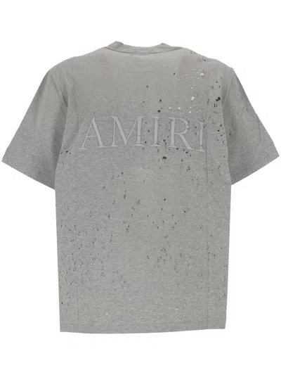 Amiri Man T-shirt Grey Size L Cotton In Gray