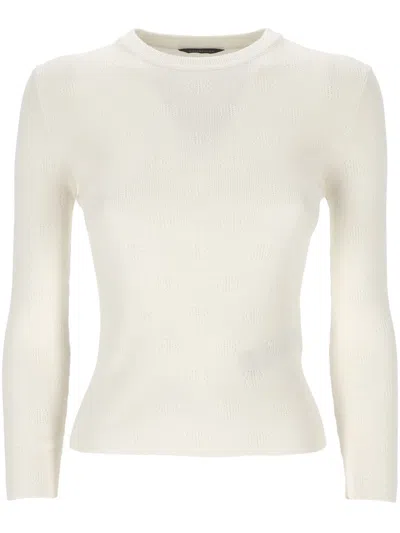 Balenciaga Bb-pattern Open-knit Jumper In White