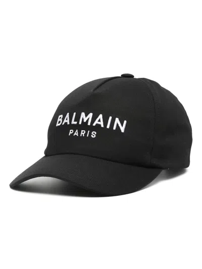 Shop Balmain Hats In Noir/blanc