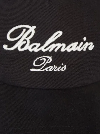 Shop Balmain Hats In Noir/ivoire