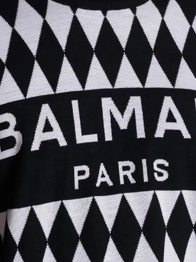 Shop Balmain Sweaters In Noir/blanc